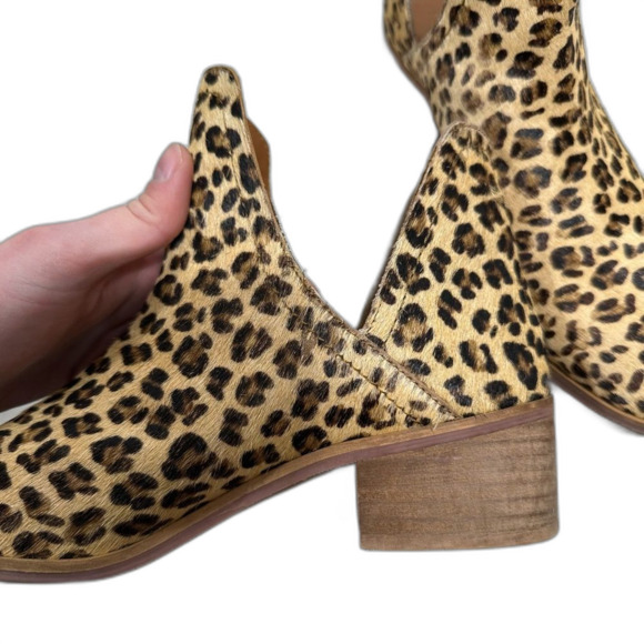 Coconuts By Matisse Leopard Cheetah Print Ankle Booties Size 8 1/2 Festival Boho - Picture 4 of 14